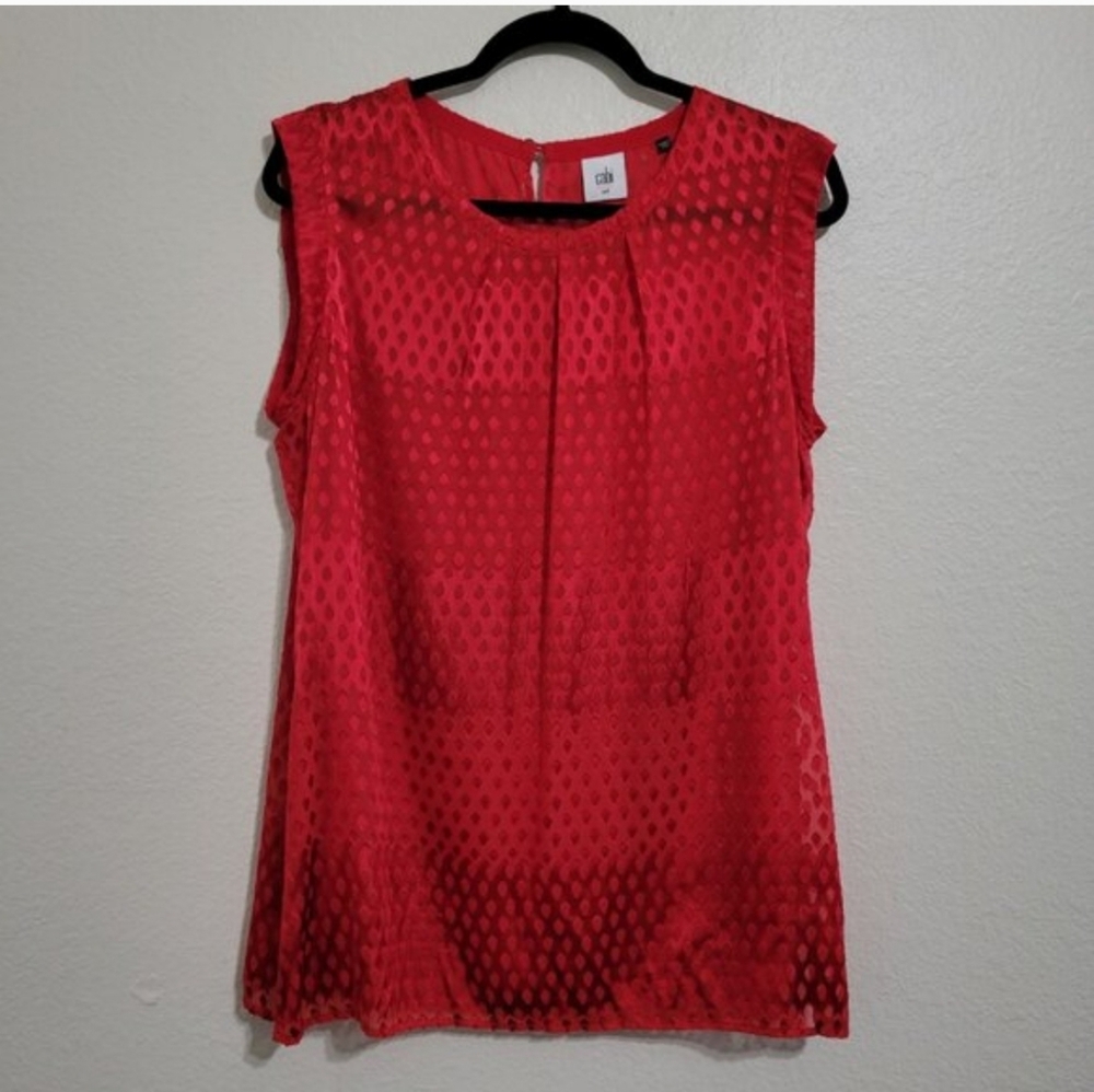 CAbi Vibrant Red Sleeveless Blouse - Picture 2 of 10